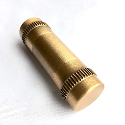 KW Collection Antique Golden Aluminum Pollen Press Compressor Spice Herb Press Tool pollen presser Portable Ashtray, 5 Piece including 2 Dowels (2.36