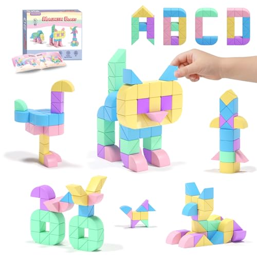 Image of 40Pcs Magnetic Blocks,Montessori STEM Toys, Ideal Gifts for Kids Ages 3+
