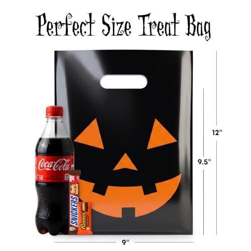 Image of Choice Marts 100 Halloween Candy Bags Bulk 9x12 Treat Bags with Handles