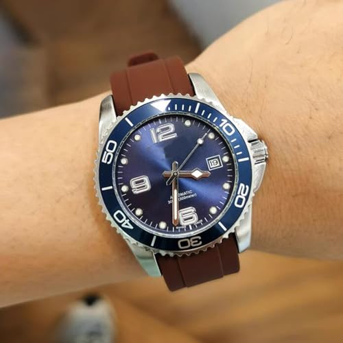 Image of Bands for MoonSwatch Watch,Curved end No Gap,Premium Silicone Rubber Watch Strap for Omega X Swatch Moonswatch Speedmaster /Rolex /SEIKO 20mm 22mm Watch Strap Replacement Band for Men Women