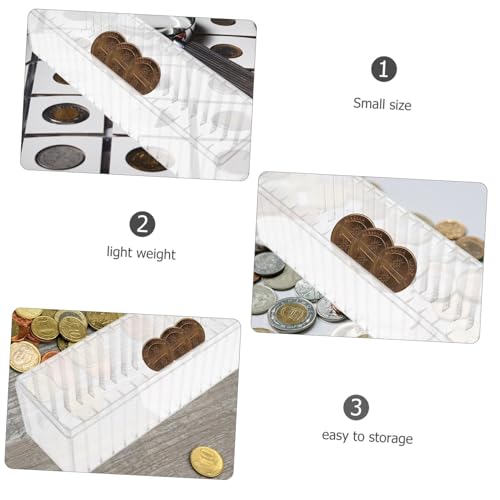 Caja organizadora transparente para monedas 20 piezas miniatura 7