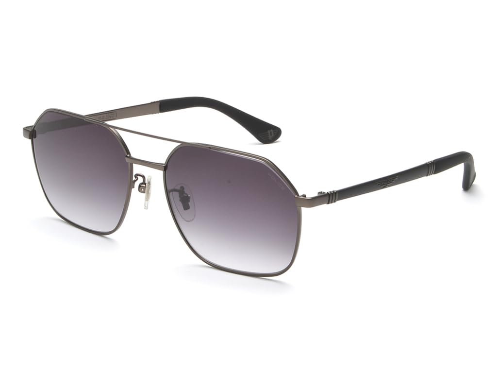 Eyewear | Grey Lens | Grey Frame | Full Rim Rectangular Shape Branded Latest and Stylish Sunglasses | 100% UV Protection | Mens Sunglasses| Size Large | SPLC34K58627SG-image-8