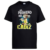  stampats Camiseta Frase el Primero del Cádiz para hincha de su Equipo de fútbol - Negro, M