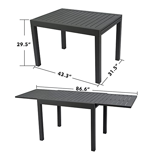 Kozyard Villa Extendable Aluminum Patio Dining Table #TOP18