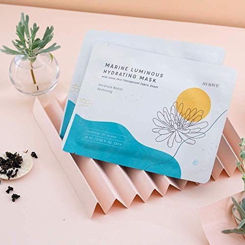 Ayswe Marine Luminous Hydrating & Moisturizing Face Mask Exp Nov For Women & Men, Fragrance Free, Parabens Free, 5 Facial Masks #TOP5
