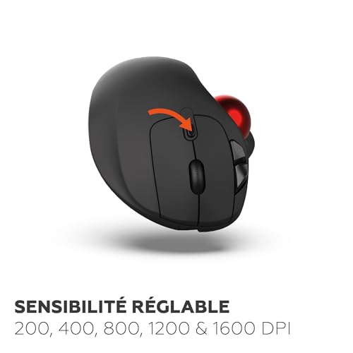 Mobility Lab – Mouse Wireless Trackball – Mouse senza fili con rotella di pollice, precisione regolabile, connessione USB e USB-C, compatibile con macOS e Windows – nero - Immagine 3