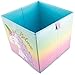 LOVELY LITTLE THINGS Unicorn Storage Bins Foldable - Toy Box Collapsible Cube - Boxes for Shelves - Storage Box Decorative - Kids Toys Organizer - Rainbow Container (Purple)