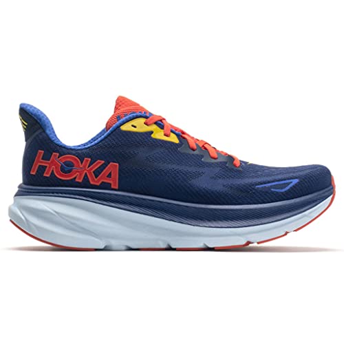 Image of Hoka Men's Clifton 9 Trainers, Bellwether Blue Dazzling Blue, 11.5 US