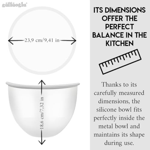 Silicone Bowl Liners for KitchenAid Tilt-Head 4.5-5 Qt Stand Mixers – Premium 3 Silicone Liners & Lids–Replacement Mixer Accessories –Dishwasher Safe – Mixing Bowl Inserts–Non-Slip & Easy Clean by SINCE 1871 GÜLLÜOGLU - Image 6