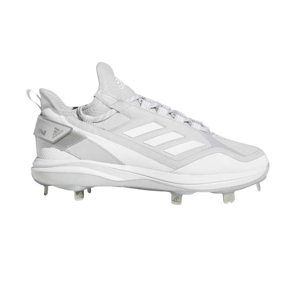 adidas Men's Icon 7 Boost Baseball Shoe, Team Light Grey/White/Silver Metallic, 14
