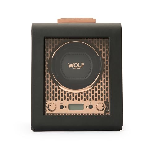 Wolf Axis Single Watch Winder with Glass Cover, Copper -
