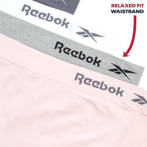 Image of Reebok Womens Boyshorts - 4 Pack Seamless Underwear for Women with Performance Stretch, Relaxed Waistband, 4 inch Inseam