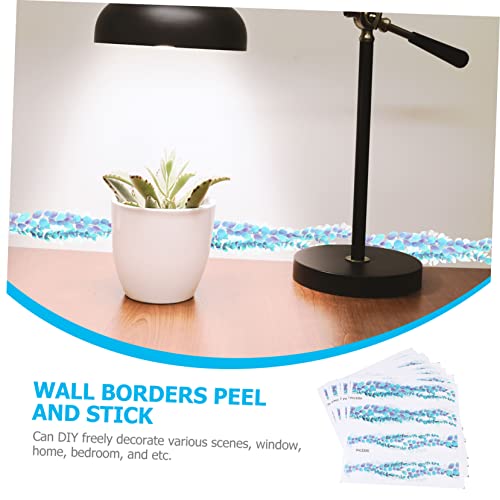 Housoutil 45 Folhas Linha De Rodapé De Planta Placa Branca Adesivos Bordas De Papel De Parede Para P