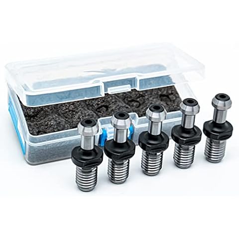5PCS Set CAT40 45° 5/8-11 Thread Overall Length 2.25" Through Hole Coolant Pull Stud Retention Knob High Quality Plastic Box Cover