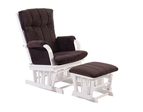 Artiva Usa Home Deluxe Microfiber Cherry Wood Glider And Ottoman Set #TOP8