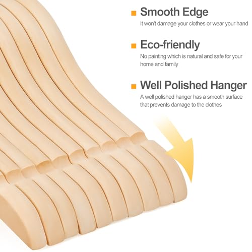 image for TOPIA HANGER Unfinished/Natural Kids Children Baby Wood Wooden Clothes