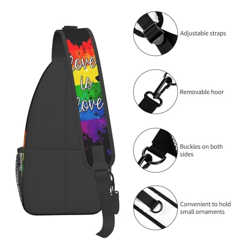 Morrales de pecho Rainbow Pride Love Is Love azul miniatura 4