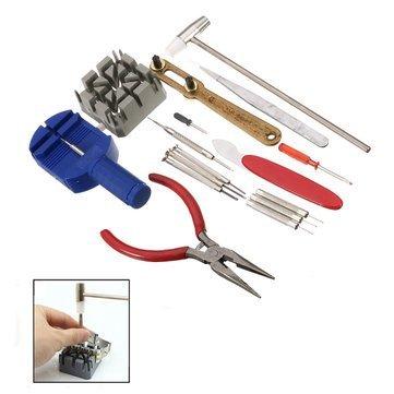 nitya 16Pcs Watch Repair Tool Kit Watchmaker Set Opener Remover Screwdriver Plier Pin