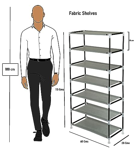 Image of BONTEC Baby Wardrobe for Clothes - almirah - Rack fot Storage Multipurpose Plastic almirah Printed Cover 6 Shelves Storage Clothes Storage Rack Quick Cabinet /Multipurpose (Baby Animal)