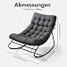Aoxun Schaukelstuhl Outdoor, Wetterfester Relaxsessel Liegestuhl Garten mit Dicker Polsterung, Ergonomischer Loungesessel, Komfort Balkonsessel, Schaukelsessel für Wohnzimmer Indoor, bis 160KG
