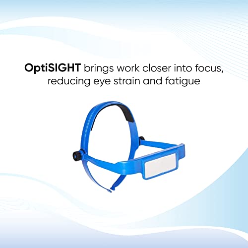 Donegan Optisight Magnifying Visor - Professional Headband Magnifier Headset With 3 Plastic Optical Lens Plates - Hands Free Magnifying Glasses For Designing & Makeup (Blue) #TOP4