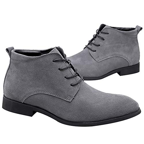 Image of rismart Men's Suede Chukka Boots Plain Toe Lace Up Oxfords Business Casual Shoes