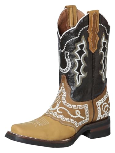 Rodeo Boot - Nobuck Honey with Embroidery