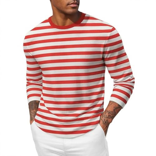 T-shirt manche longue homme uni coupe régulière en coton extensible doux