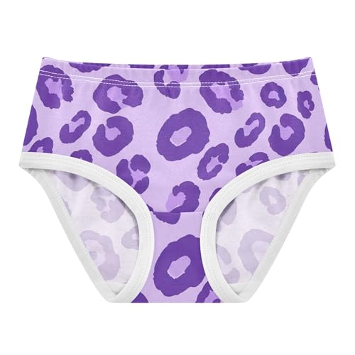 Fun Girls Underwear Toddlers 2t Cotton Panties for Girl Abstract Leopard Spots Purple Briefs Undies Kids