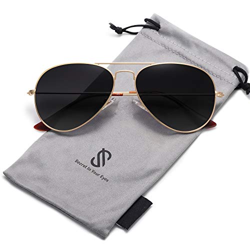 SOJOS Classic Aviator Polarized Sunglasses for Men Women Vintage Retro Style,Gold/Gradient Grey,62mm2