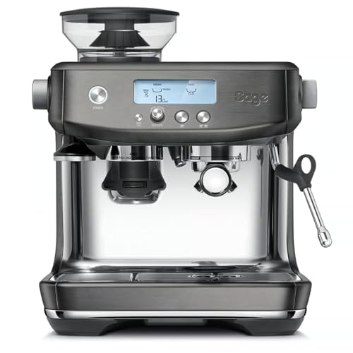 Migliori Macchine da Caffè In Grani con macinino Sage - The Barista Pro - Macchina da Caffè con Montalatte Manuale e Macinacaffè Conico Integrato - 30 Livelli di Macinatura, 1650 W - Inclusi Lattiera e Pressino - Acciaio Inox Nero