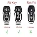 RoyalFox Genuine 5 buttons Leather Key Fob case Cover For Ford Mustang Explorer Taurus F-150,Lincoln MKZ MKC MKX smart key, Car Remote Key Pouch Bag With Key Rings Kit Keychain Holder Metal Hook Black