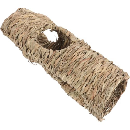 Toyvian Hamster Hideout Tunnel Hand Woven Straw for Animals Multi Design for Guinea Pigs Chinchillas and Other Pets