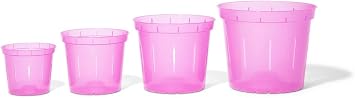 rePotme オーキッドポット - 8インチ 穴あきオーキッドポット 穴付き - 3個パック ローズクォーツ