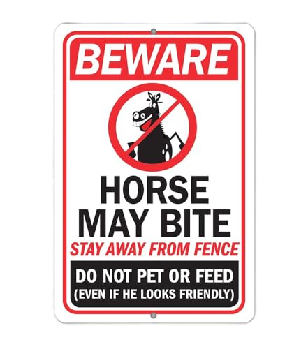 Metal Sign - Beware Horse May Bite Do Not Pet or Feed - Do