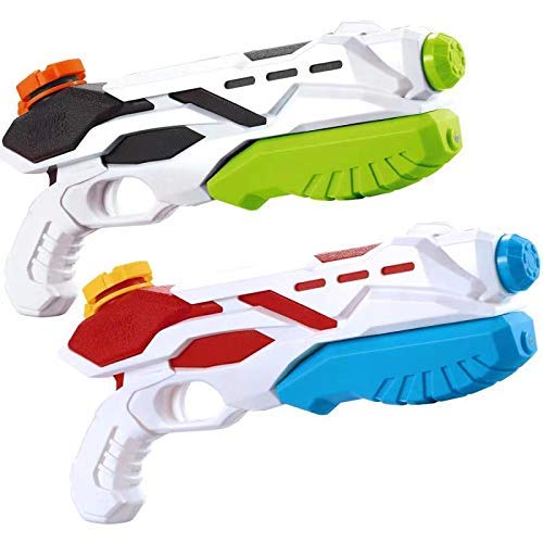 Squirt Water Guns for Boys - 500CC Super Water Guns for Kids Adults-Swimming Pool Toys Water Fighting with Powerful Stream for Outdoor and Garden Playing (2 Pack Black & Red)