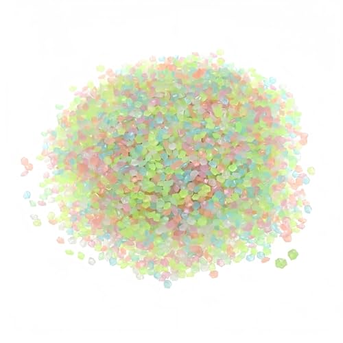 KLINNA 10000 pierres décoratives nocturnes - galets colorés de sable lumineux, particules fluorescentes pour mini étang, jardin et pierres lumineuses comme...