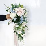 ✿【Realista】Este ramo está hecho a mano, cada flor y hoja es del mismo color y tamaño que la real, lo que hace que se vea tan realista. El mango está envuelto en una cinta, lo que lo hace fácil de sostener y estéticamente agradable.