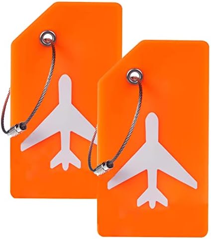 2 Pack Silicone Luggage Tag Baggage Handbag School Bag Suitcase Instrument Tag Label by Gostwo（Orange）
