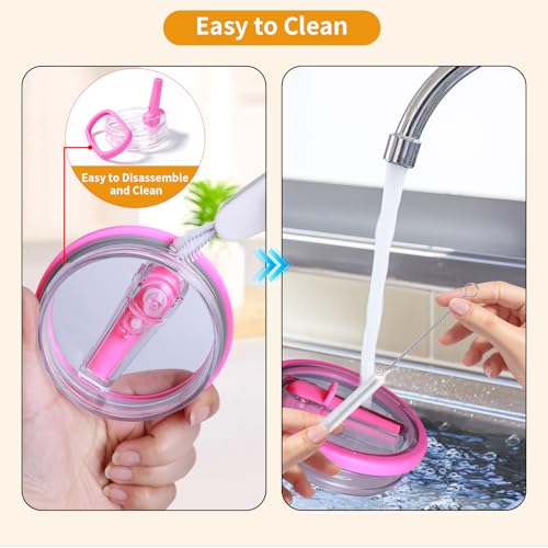 Image of 2 Pack Stanley Lid Replacement 40 oz, Leak Proof Lid for Stanley Quencher H2.0, Leakproof Spill Proof Flip Straw Tumbler Lids for Stanley Cup Accessories, BPA Free No Spill Lid