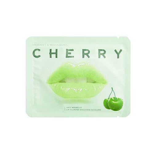 Cherry Collagen Crystal Lip Masks,Lip Mask Sheet,Moisturizing Lip Mask,Lip Sheet Mask,Pink Lip Care Pads Mask for Dry Lips Hydrating Nourishing,Anti Chapped,Anti-Wrinkle,Plump Your Lips (Green)