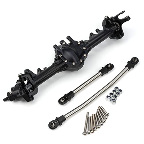 Aluminum Front & Rear Axles Cnc Complete Axle Set For 1/10 Rc Crawler Car Axial Scx10 Ii Rgt 86100 Redcat Gen8 Element Enduro Cc01 (Black Front Rear Axle) #TOP2
