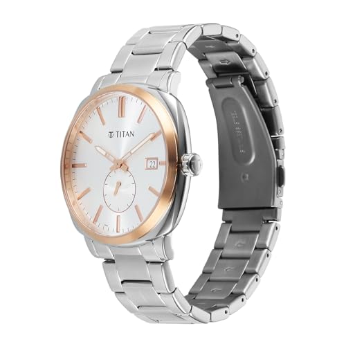 Image of Titan Classique Suave 2.0 Analog with Silver Dial Silver Stainless Steel Strap Watch for Men - 90189KM04