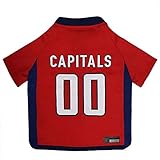 NHL Washington Capitals Jersey for Dogs & Cats, Small. - Let Your Pet Be A Real NHL Fan!