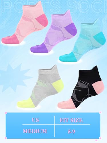 Image of Fourluoo 6 Pairs Women Cotton Athletic Toe Socks