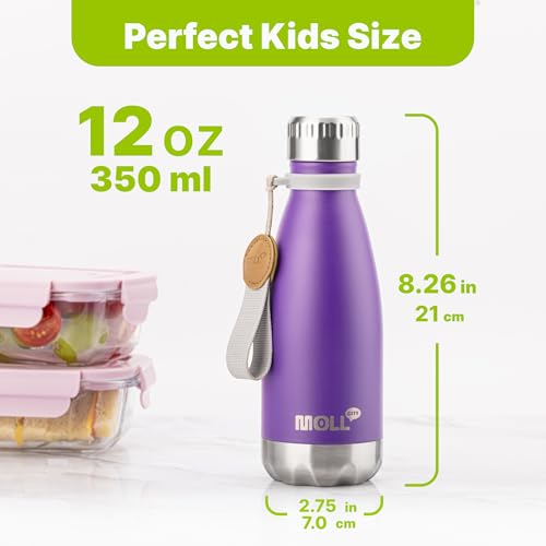 Image of 12 oz Kids Vacuum Insulated Stainless Steel Water Bottle, Purple-Royal Blue