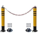Bollardos de Estacionamiento Conos de Estacionamiento Extraíbles Espacio de Estacionamiento Flexible Bolardio Bollard con Candado Amarillo Y Negro 650 Mm/Black/Yellow