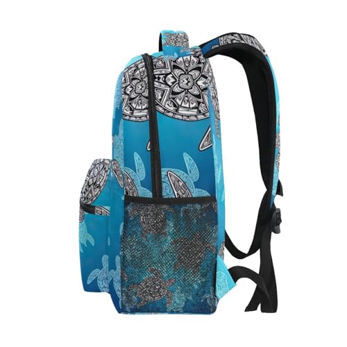Kids School Backpacks, Lightweight Kids Travel Bag for Boys Girls Back to School Supplies, 15L, Sea Turtles Blue4