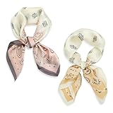 vimate Silk Scarf for Women Hair - 2 PCS Satin Head Scarf Neck Scarves Hairband for Sleeping Travel Business (Style 26)