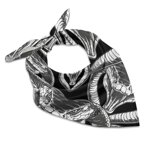 Attacking-Cobra Bandanas for Women Square Print Head Wrap Scarf Wristband Lightweight Shawl Wrap